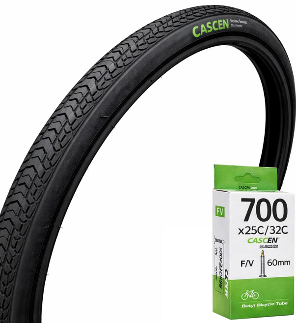바이클로스 _카센 자전거타이어 700x28c + 튜브 포함 하이브리드 로드 픽시, 1개
