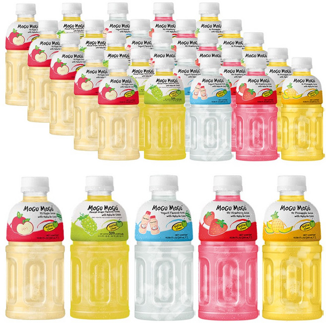 모구모구 인기5종 320ml 사과 6개+샤인머스켓 6개+요거트 6개+딸기 6개+파인애플 6개 (총30개) 어린이주스음료수과일, 30개