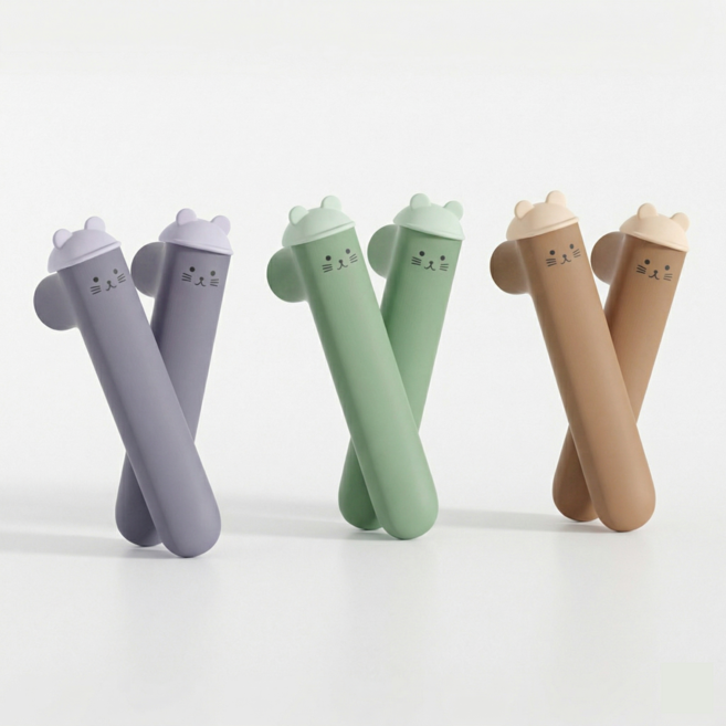 고양이 문 손잡이 커버 실리콘 문콕방지 손잡이 보호캡 충격흡수 2p, 그린