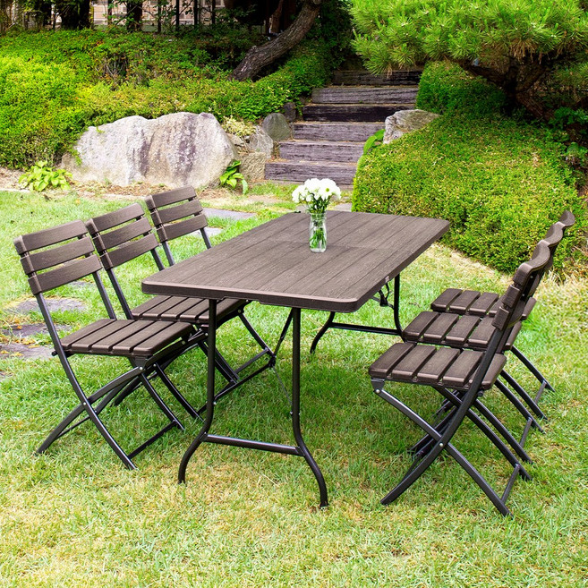 아르망 1800 브로몰딩 테이블 아르망의자 6개 세트 접이식 야외 공원 카페 인테리어 캠핑 휴대용 커피숍 테라스