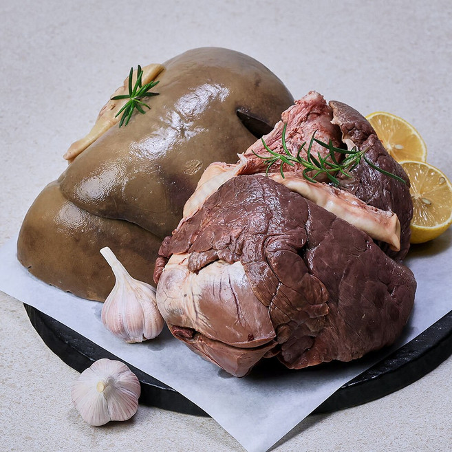 푸디헤븐 국내산 돼지로 만든 쫄깃하고 고소한 하늘빛 간허파, 1개, 2kg