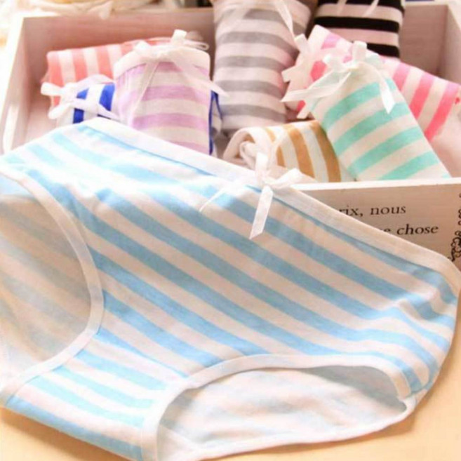 언더아우라 데일리 여성 스트라이프팬티 삼각 누디 스판 위생 팬티 UA-P002