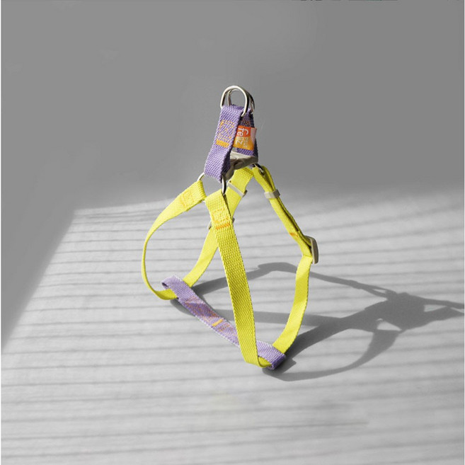 유앤펫 강아지 컬러 매치 하네스 L (대형견용), 옐로우, 1개