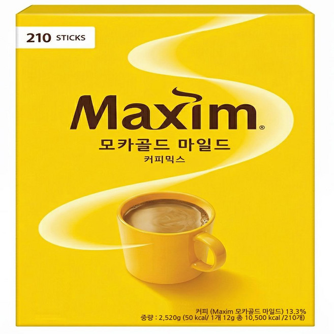 맥심 모카골드 마일드 커피믹스, 12g, 210개입, 1개