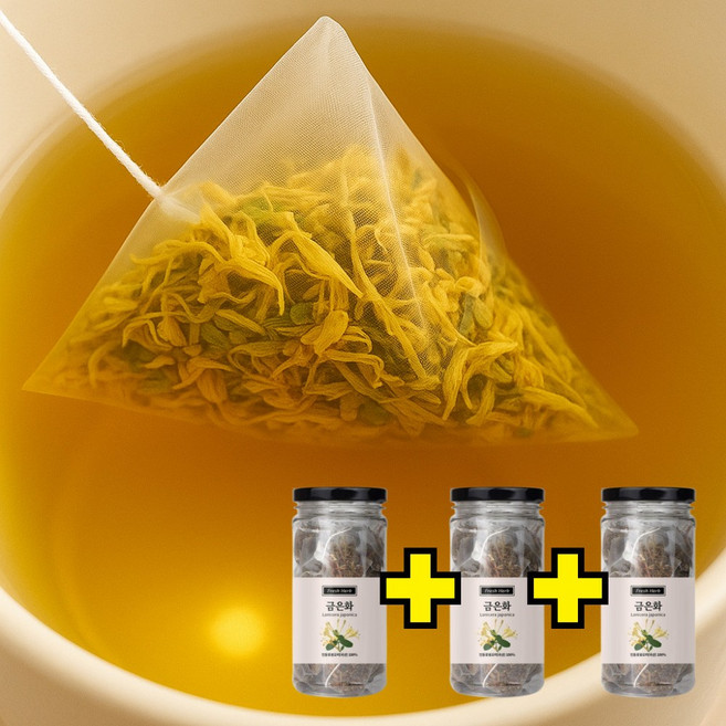 국산 금은화차 인동꽃봉오리 티백형 카페인없는 건강차, 3개, 20개입, 1g