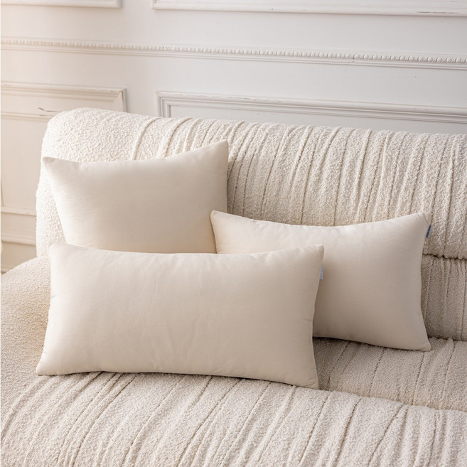 [생활방수] 커버무드 패브릭 소파 쿠션 + 솜 포함, 아이보리