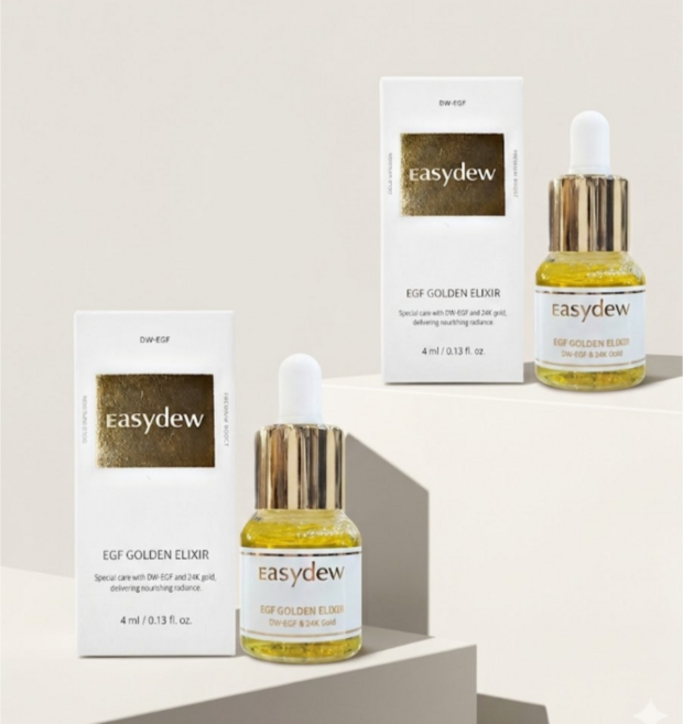 Easydew 이지듀 골든 엘릭서 EGF 앰플 고농축 집중 영양 홈에스테틱, 4개, 4ml