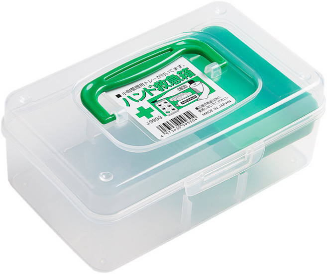 미소데이샵 가정용 미니 구급상자 약 보관함 다용도 플라스틱 케이스 공구, 1개, 투명