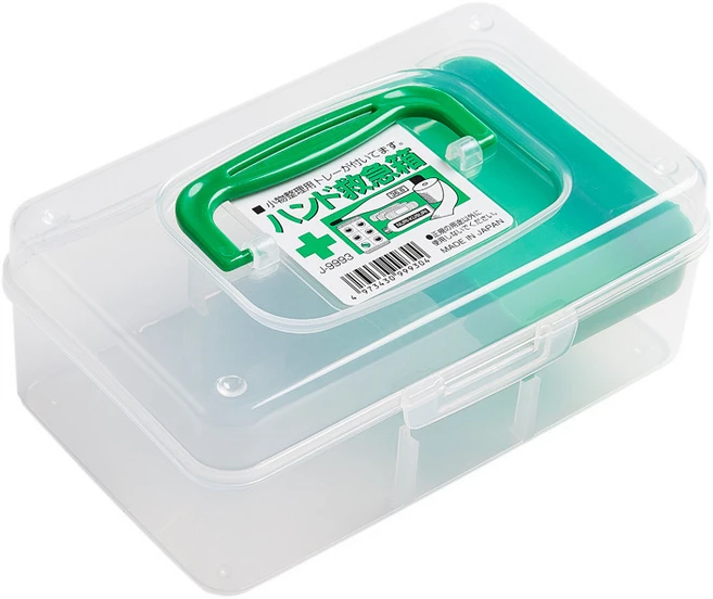 미소데이샵 가정용 미니 구급상자 약 보관함 다용도 플라스틱 케이스 공구, 1개, 투명 - 쿠팡