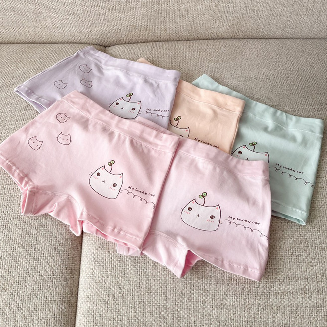 엘라운지 파스텔 여아용 면스판 드로즈 사각팬티 5P