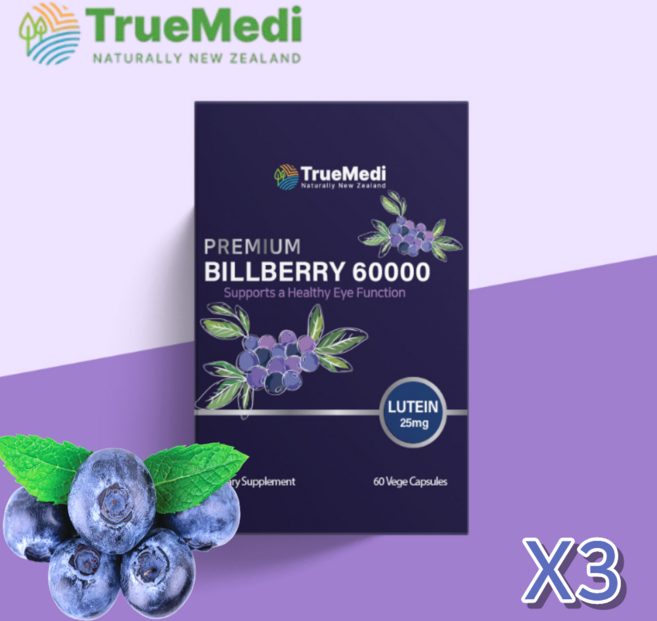 트루메디 프리미엄 빌베리 60000 60캡슐, 3개, 60정