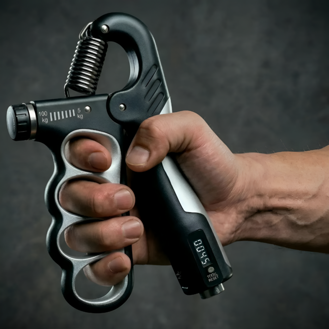올라잇픽 강도조절 5~100kg 악력기, 블랙, 1개