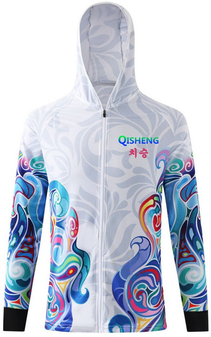 치승 자외선차단 여름 긴팔 낚시의류 쿨 소재 후드 집업 낚시 상의, 혼합 색상