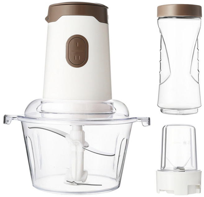 니하오구매대행 4in1 포인원 만능 멀티 다지기 세트 믹서기 분쇄 블렌더 야채 마늘 고기, 화이트, 하얀색