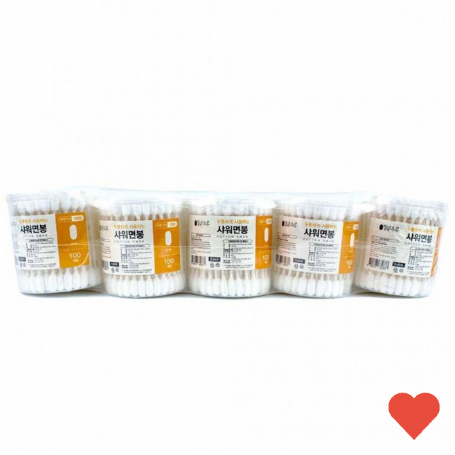 아기면봉 원형 종이 면봉 100개입 10통, 100