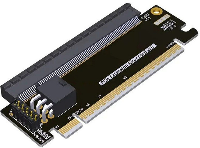 고속 PCI Express 5.0 16X 라이저 확장 카드 PCI-E to PCIE 16X 슬롯 커넥터 PCIE X16 1U 2U 서버 용 변환기, 01 Black, 1개