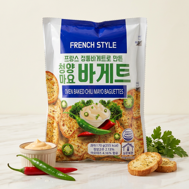 FRENCH SYTLE 청양마요 바게트 OVEN BAKED CHILI MAYO BAGUETTES 70g 국내산, 1개