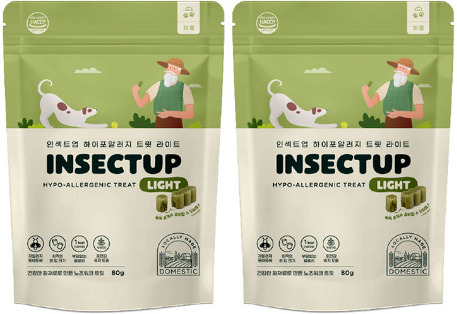 [1+1] 인섹트업 하이포알러지 트릿 라이트 80g, 2개