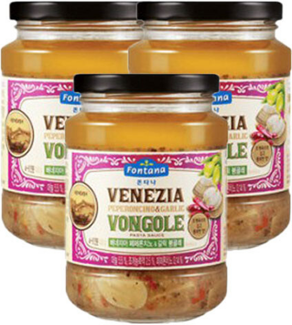 폰타나 베네치아 페페론치노앤갈릭 봉골레 파스타소스, 3개, 430g