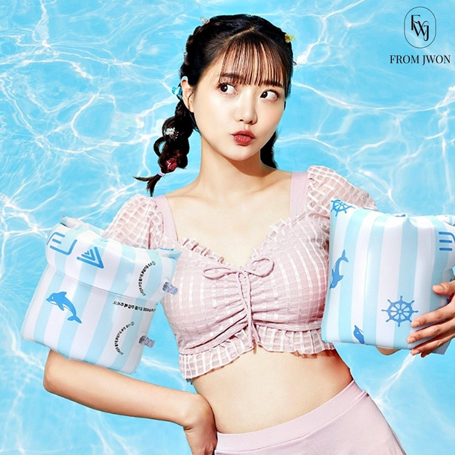 팔 에 끼우는 튜브 돌고래 팔뚝 암튜브 물놀이 워터파크 수영장 하늘색, 1개