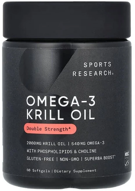 스포츠리서치 크릴오일 오메가3 더블스트렝스1 000mg 60정, 1개 - 쿠팡