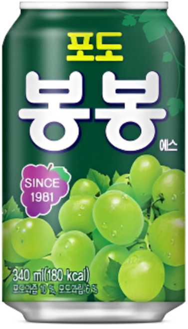 해태 포도봉봉 340ml, 5개