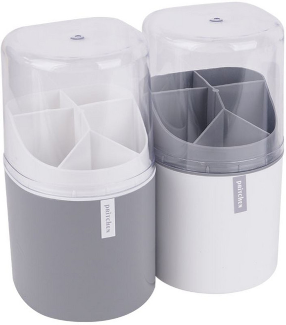 뚜껑있는 스탠드 수저통 - 대 (색상랜덤), 1개, 상세페이지 참조