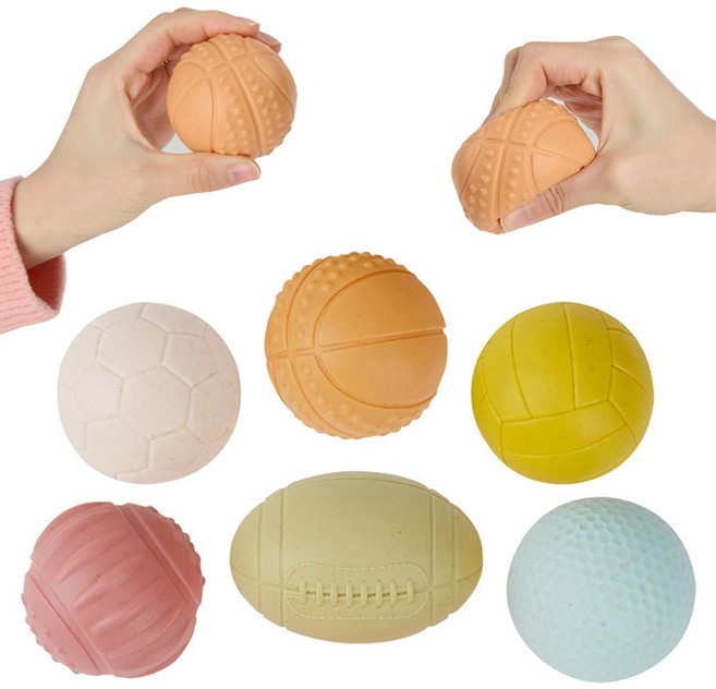 말랑 팡팡 아기공 6종세트 유아 던지기 촉감 소프트볼, 1개