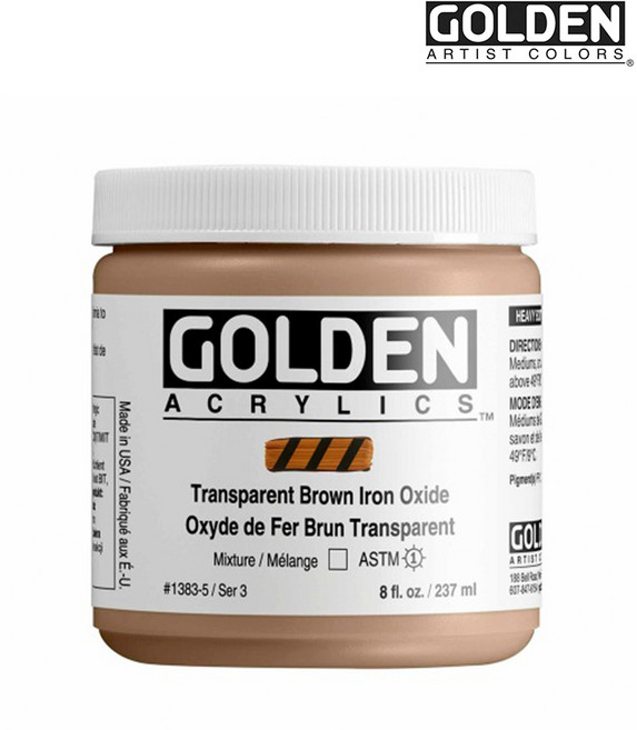 골든 아크릴물감 헤비바디 237ml S3 Transparent Brown Iron Oxide
