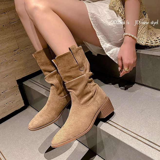 style dr 발편한 여성용 장화 앵클부츠 펌프스 키높 5cm