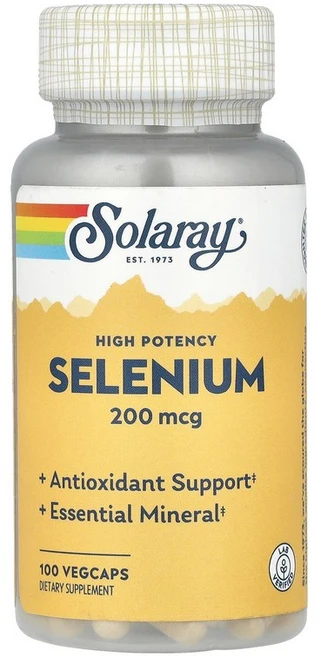 솔라레이 셀레늄 셀레니움 200mcg 100캡슐 셀레니엄 Selenium, Solaray 솔라레이 셀레늄 200mcg 식물성 캡슐, 1개, 100정 - 쿠팡