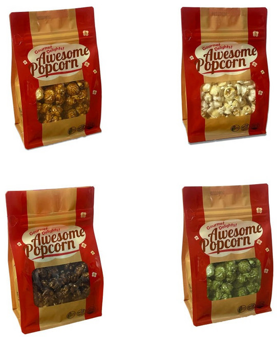 어썸팝콘 카라멜1개+기본솔트1개+초코1개+말차1개 [NON-GMO 수제 천연버터], 550g, 1세트