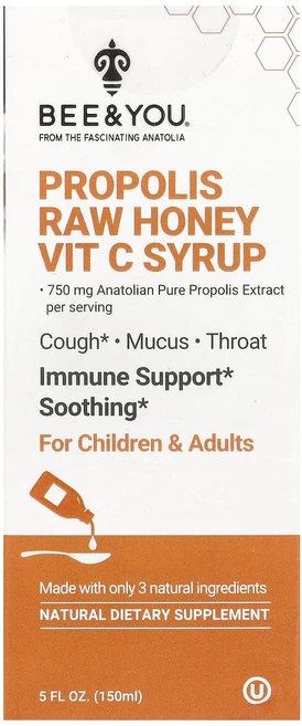 Bee & You 프로폴리스 무가공 꿀 비타민C 시럽 150ml(5fl oz), BeeYou프로폴리스무가공꿀비타민C시럽150ml5flo, 1개, 150ml - 쿠팡