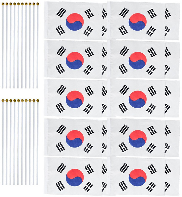 쇼핑팩토리 미니 천 수기 태극기, 20개, 소형 조립X