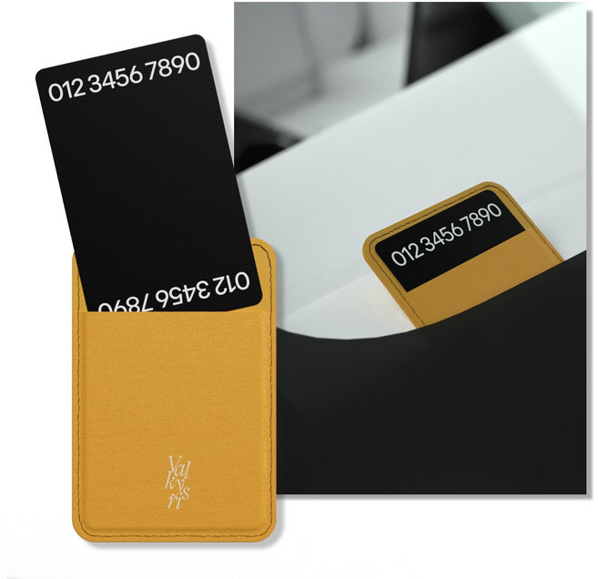 발키리스 쓰윽 양면 끼우는 주차번호판, 1개, 아말피옐로우