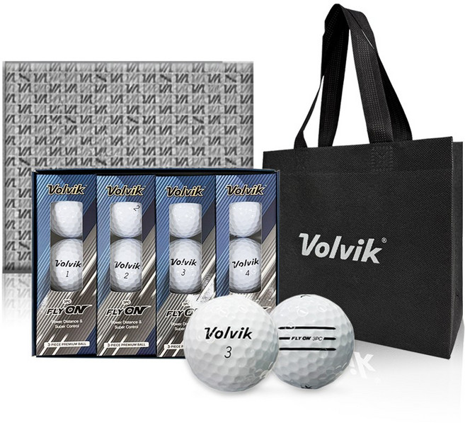 볼빅 정품 3피스 화이트 골프공 12개입 선물포장+ 쇼핑백 증정 명절 선물용, 1세트