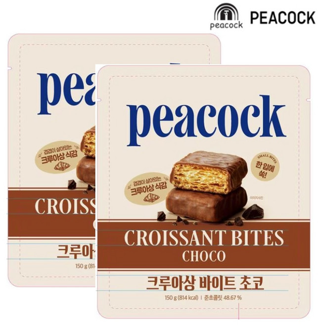 피코크 크루아상 바이트 초코, 2개, 150g