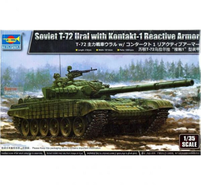 11448259 탱크 프라모델 장갑차 밀리터리 포병 트럼페터 TRUMPETER 1/35 러시아 T-72 주력 전차 우랄 w/컨택트1 리액티브 아머 플라모델 09602, 11448259 탱크 프라모델 장갑차 밀리터리 포병 트