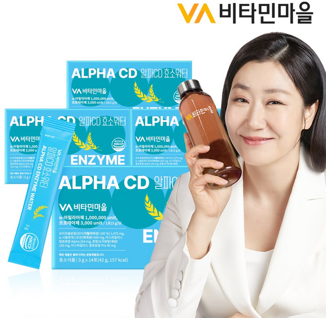 비타민마을 알파CD 효소워터 보리차맛, 4개, 14회분
