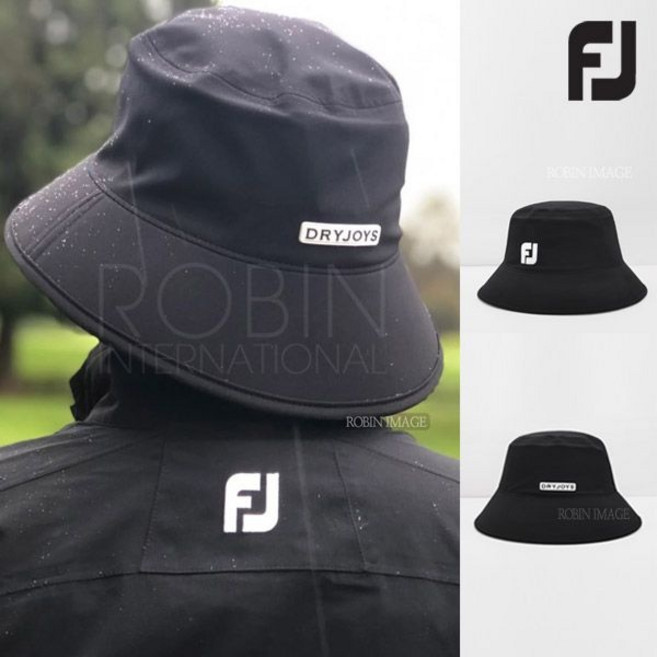 풋조이 방수 버켓 드라이조이 투어 레인 벙거지 골프모자 863290, S_M, 블랙