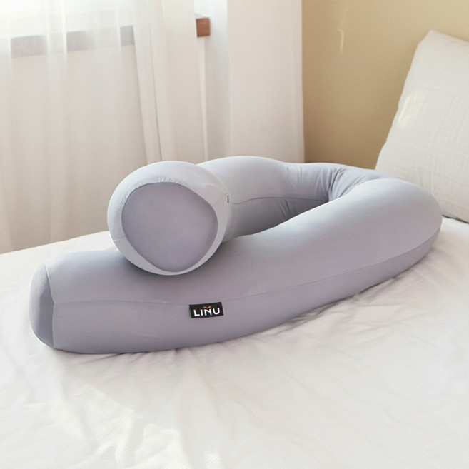 LINU 리누 꿀밤 바디필로우 U자, 그레이
