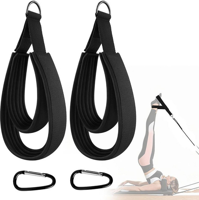YIBEICO Rope and Padded Double Loop Kit for Balanced Body Pilates Reformer Straps with D Rings Adju, 기본 옵션