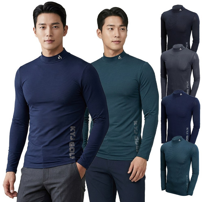 1+1 김영주골프 반목 여름 긴팔 레이 냉감 티셔츠 반폴라 이너 기능성 스포츠 아웃도어 1107