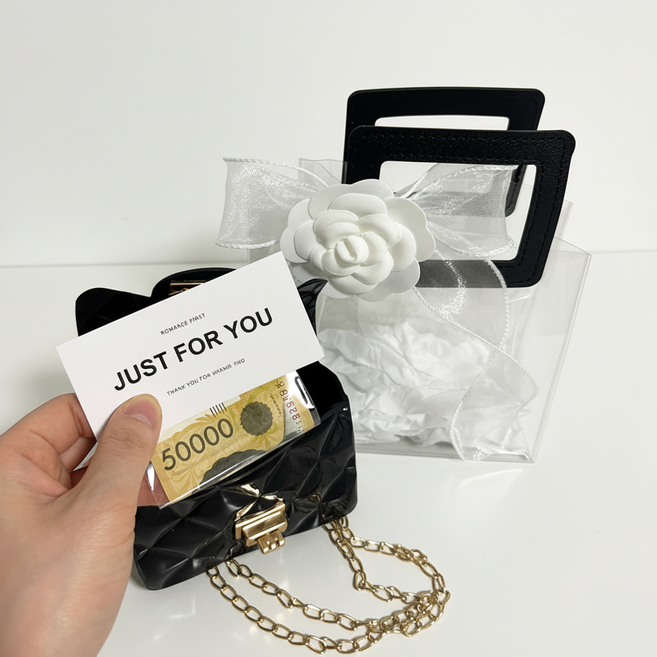 설픽 탐낼백 명품 반전용돈가방 이벤트백, 블랙, 1세트