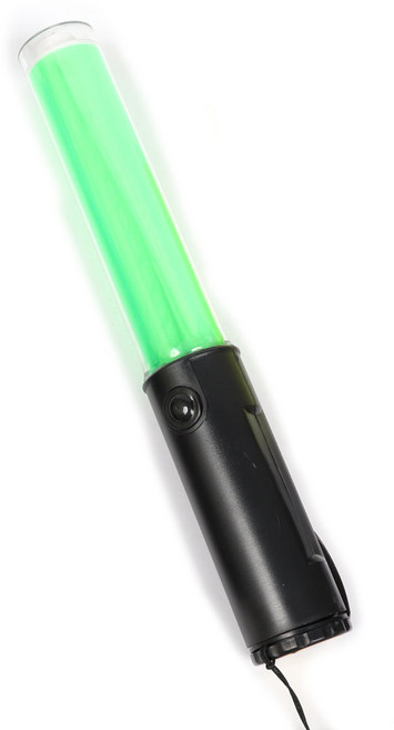 LED 미니 일반형 26cm 전자 경광봉 신호봉 주차봉, LED미니일반형(초록), 신호봉 삼각거치대, 1개