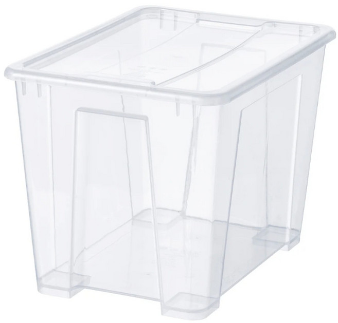 이케아 다용도 뚜껑형 수납정리함 투명플라스틱 삼라 소형