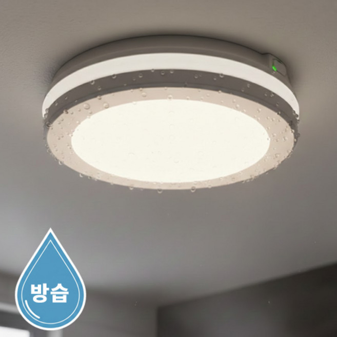 사는잼 LED 방습등 원형 직부등 욕실등 화장실 조명 20W, 화이트
