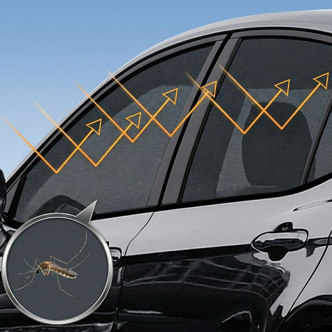 집공감 창문 모기장 앞2p+뒤2p 풀세트 차박 모기장, 앞좌석2p+ 뒷좌석2p