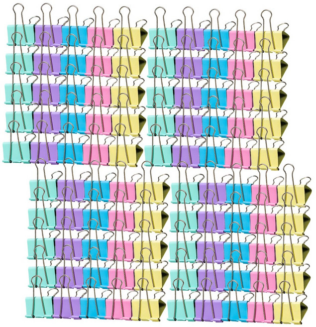 화신 더블클립 소형 파스텔컬러 100EA, 3개