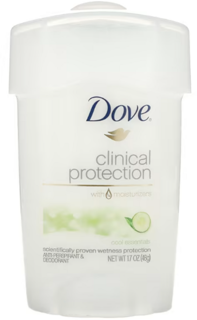 Dove Clinical Protection 강력한 효과 땀 억제 데오드란트 쿨 이센셜 48g / 고함량 고효능, 1개
